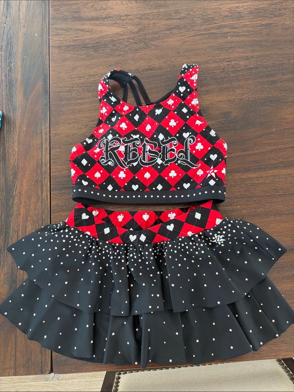 Rebel athletic queen of hearts/ Alice in wonderland matching set